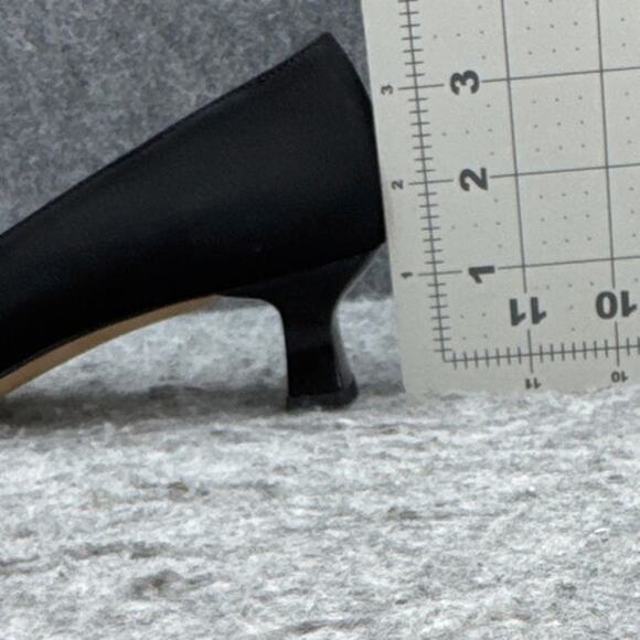 Vaneli Black Square Toe Bow Accent Loafer Style Kitten Heel Dress Shoe Women 8.5 - Picture 9 of 9